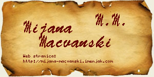 Mijana Mačvanski vizit kartica